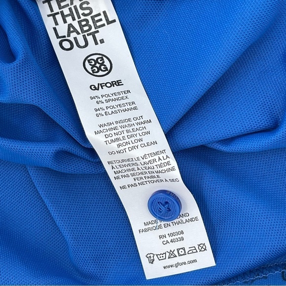 G/fore Men’s Size XL golf polo shirt all over skeleton print blue NWT - Picture 4 of 8